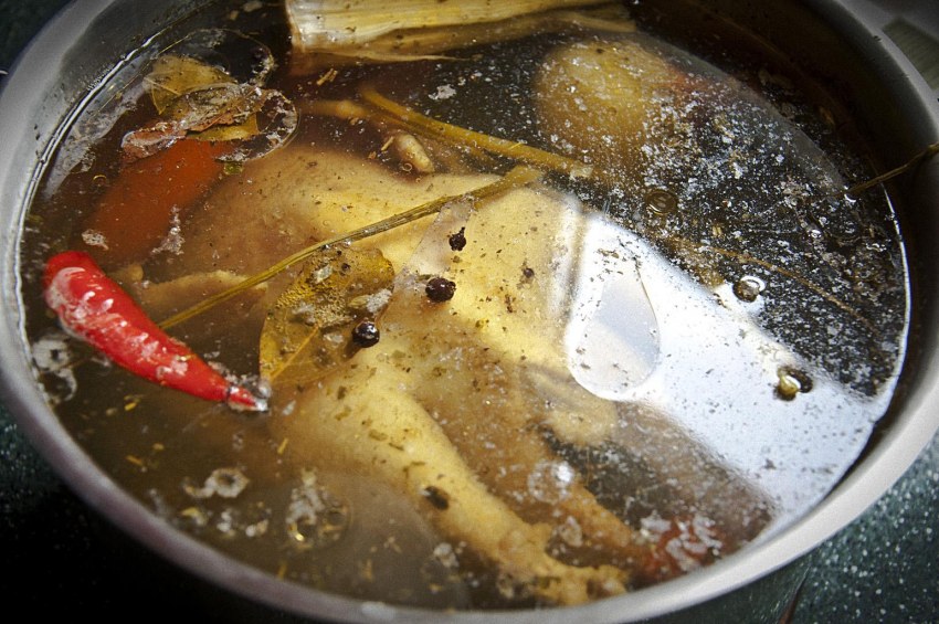 Суп с пережаренной лапшой