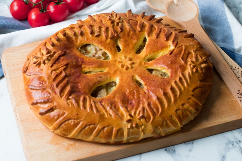 Пирог с творогом и абрикосом