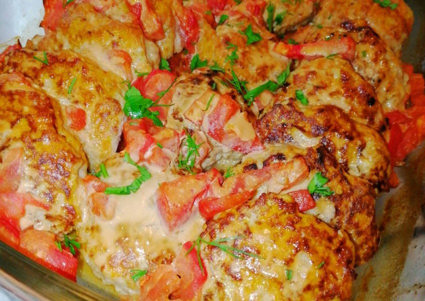 Запеканка из кабачков с помидорами