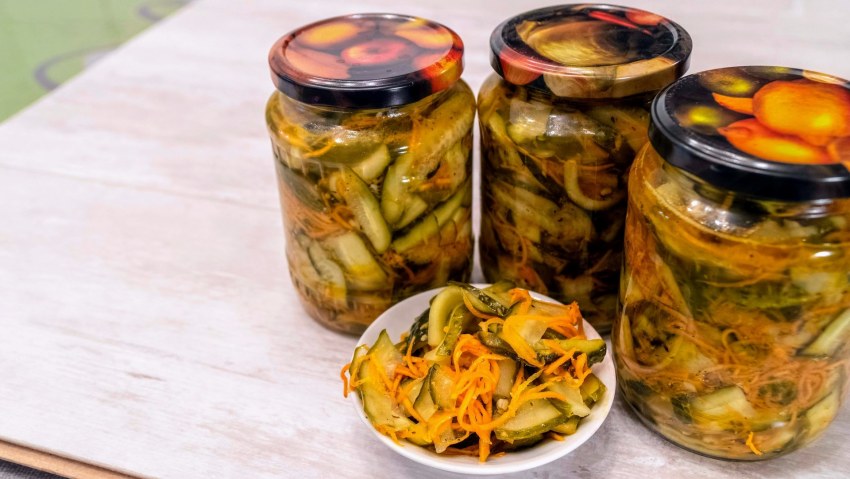 Салат из огурцов по корейски в. банки на зиму