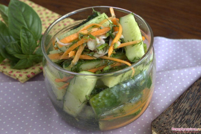 Салат на зиму из огурцов на зиму с кунжутом