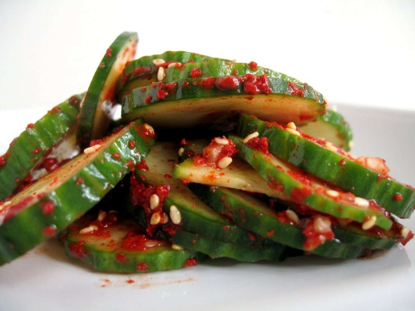 Корейский салат из огурцов