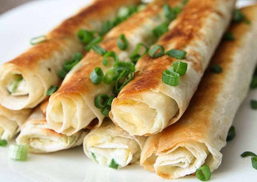 Лавашные конвертики с ветчиной и сыром