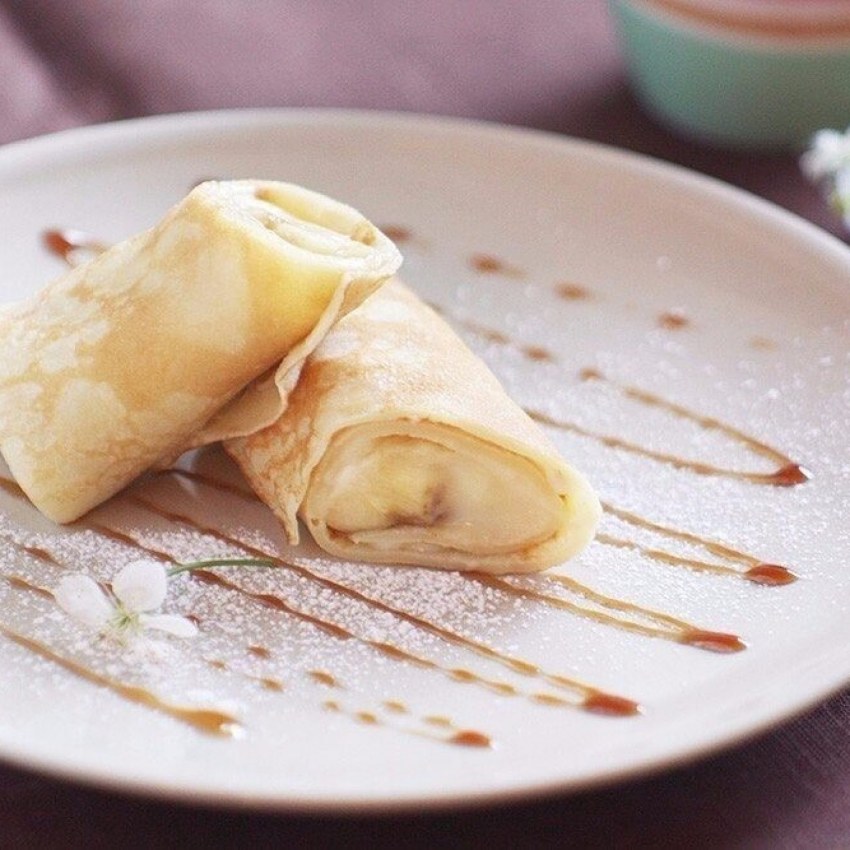 Шоколадные блинчики с бананом