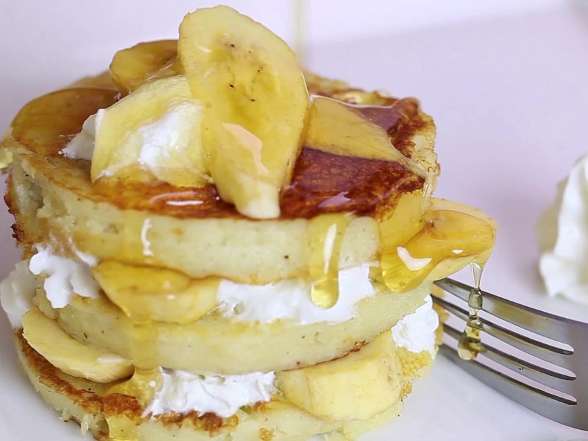 Блинчики с бананом и шоколадом