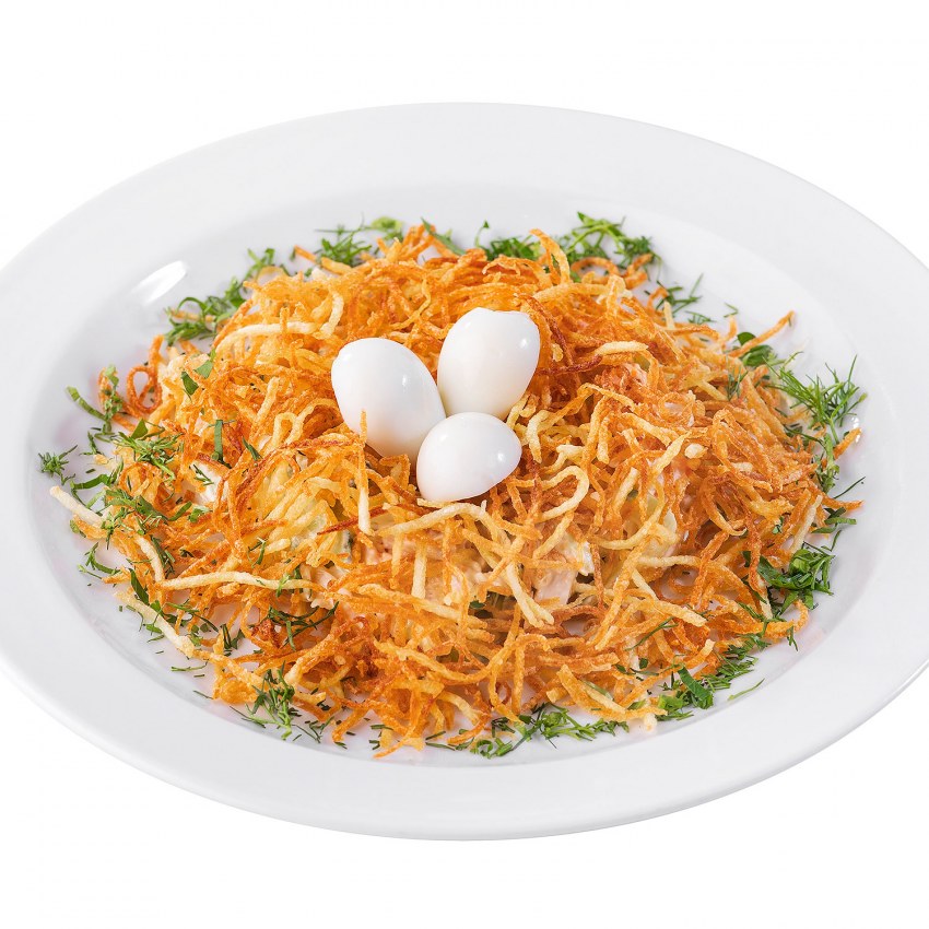 Салатик "гнездо глухаря"