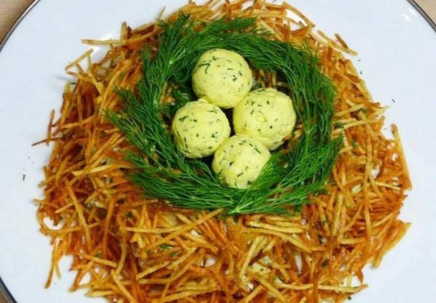 Салат глухариное гнездо