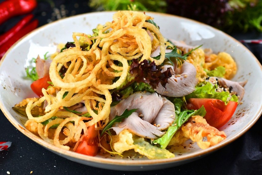 Спагетти с окороком