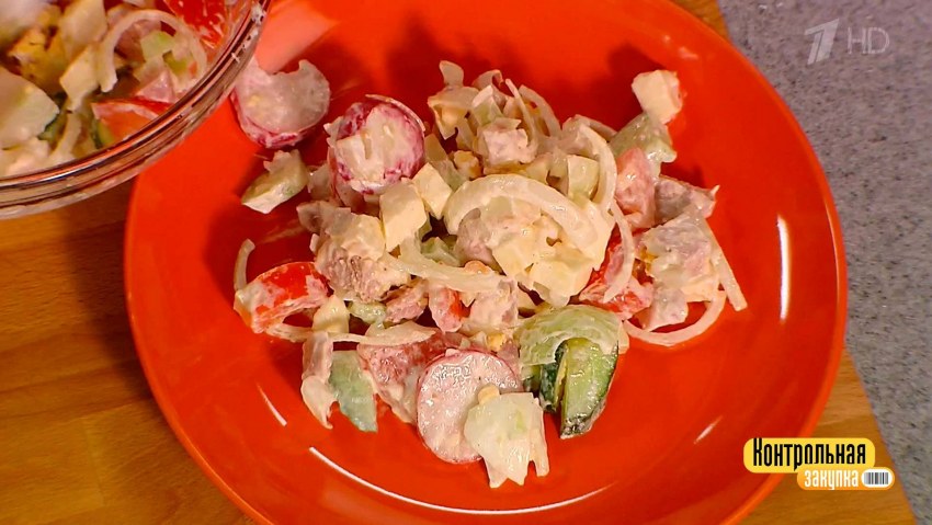 Салат с языком