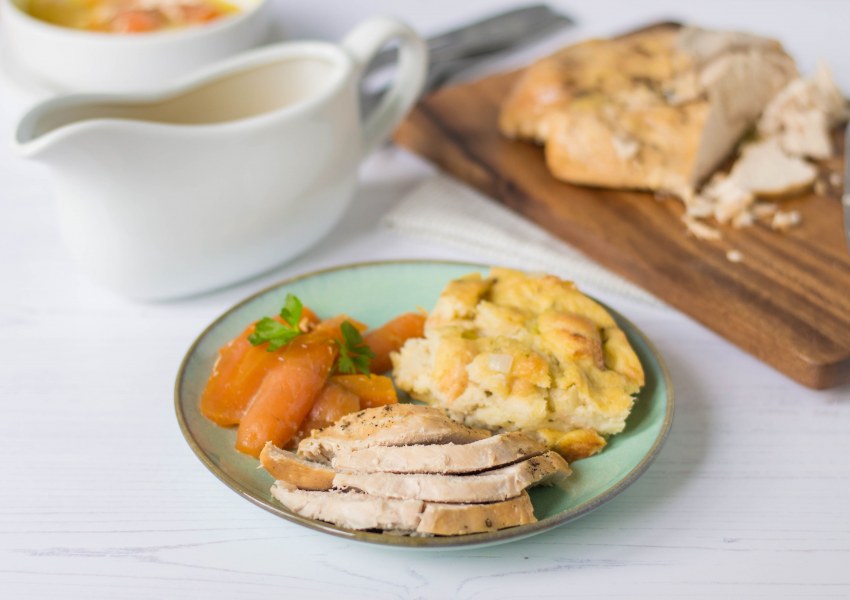 Индейка с овощным пюре