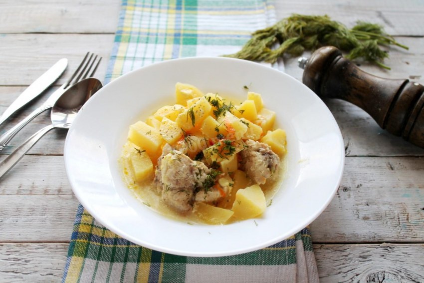 Картошка с курицей в сметане
