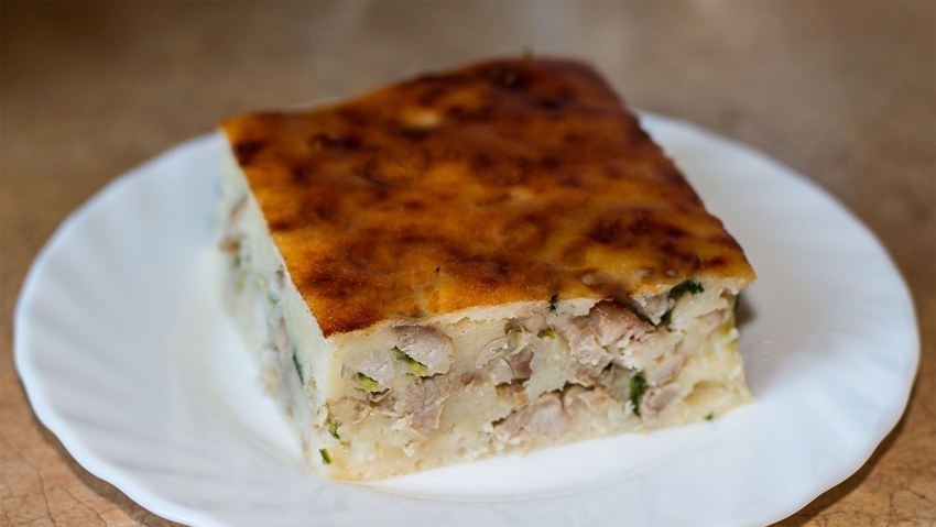 Заливной пирог с курицей