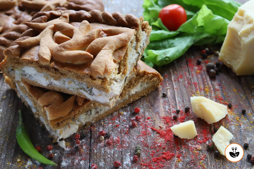 Красивый пирог с курицей