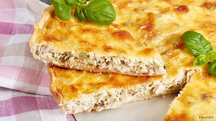 Пирог на кефире с курицей