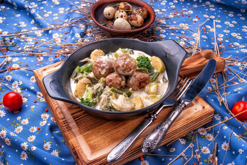 Телятина с брюссельской капустой