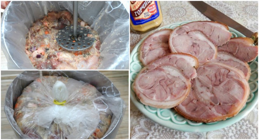 Сальтисон из свиной рульки в бутылке