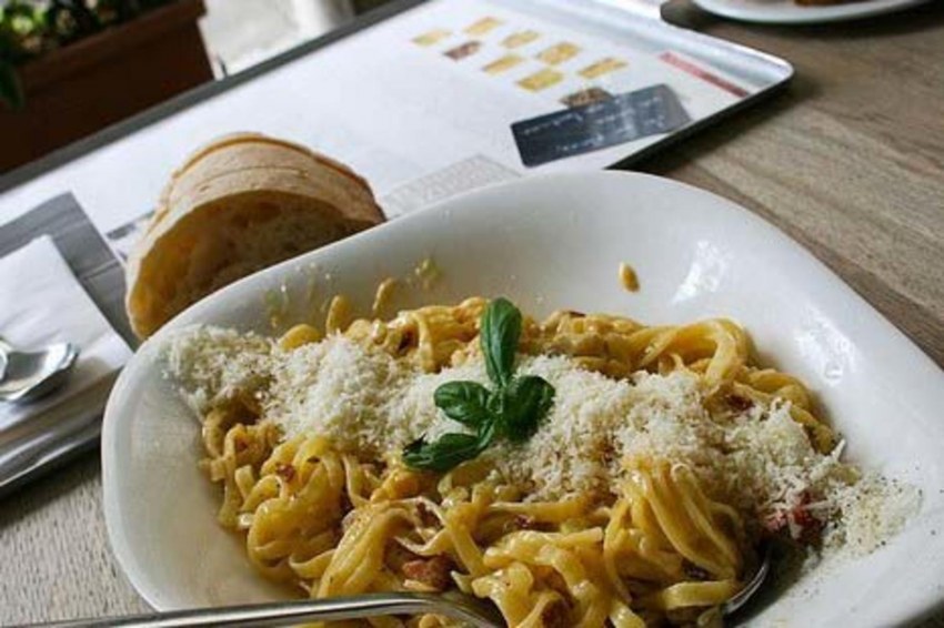 Паста с копченой грудинкой