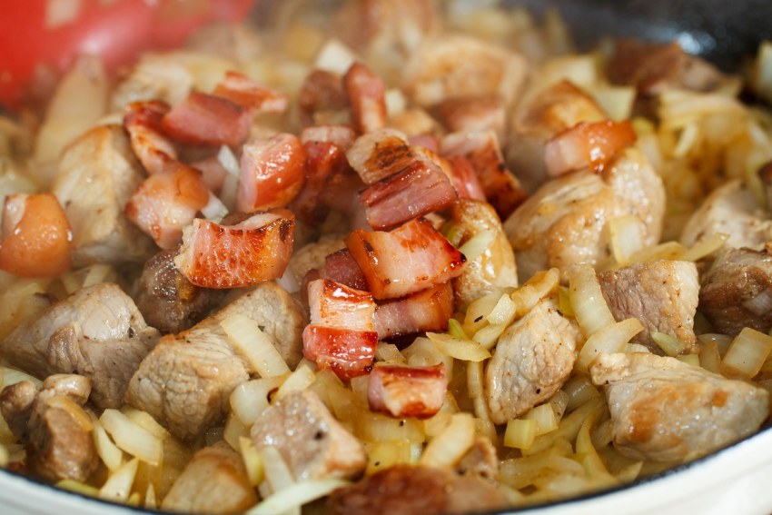 Спагетти со стейком