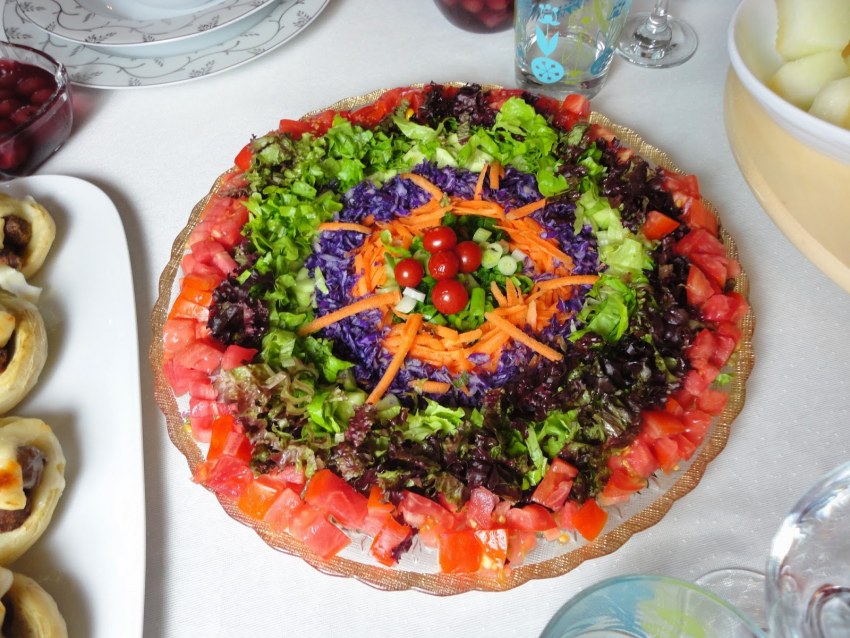 Мимоза слоями с красной рыбой