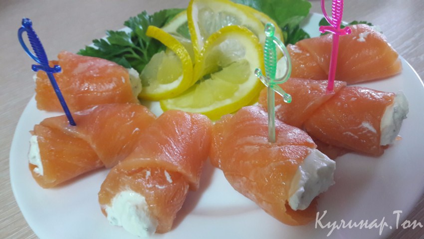 Тарталетки с семгой и творожным сыром