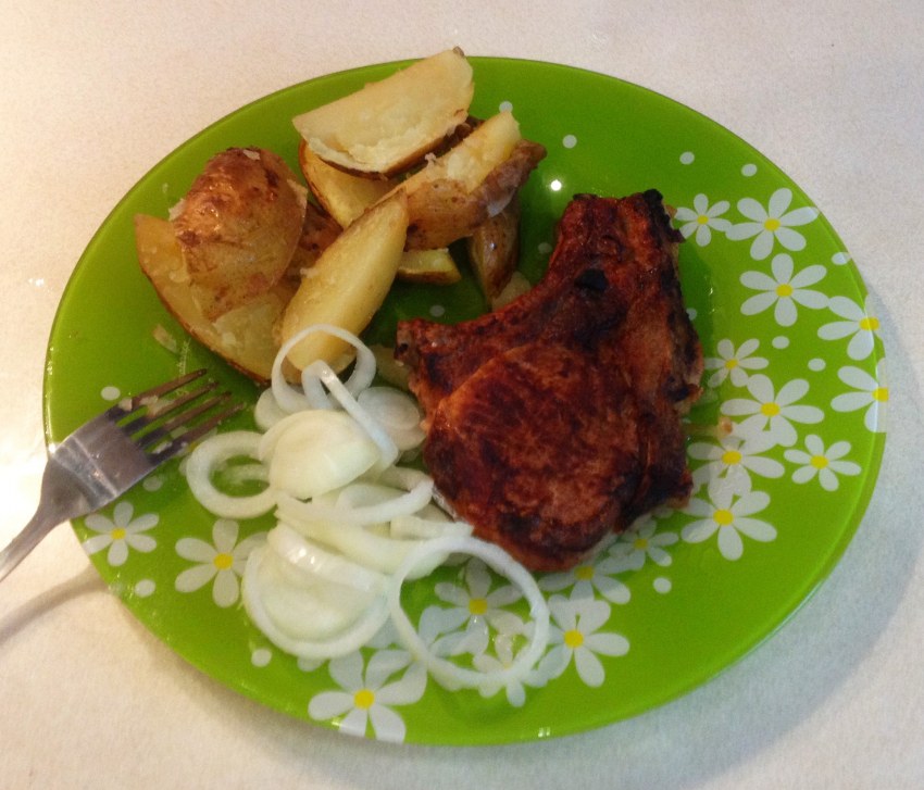 Ребра свиные в яблочном пюре