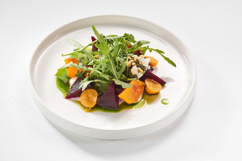 Тыква тофу руккола