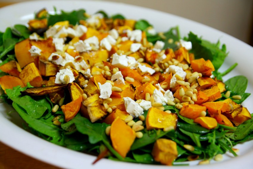 Тыква тофу руккола