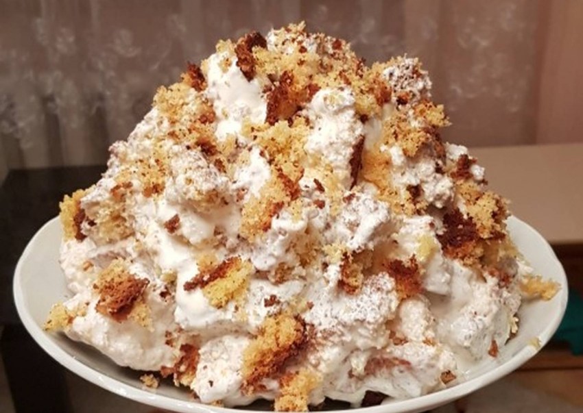 Пирожное со сгущенкой