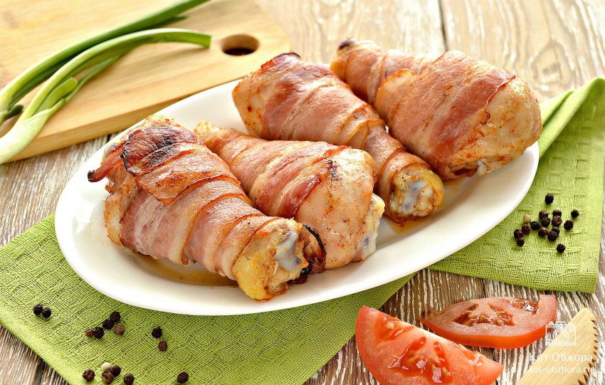 Картошка гармошка с беконом и сыром