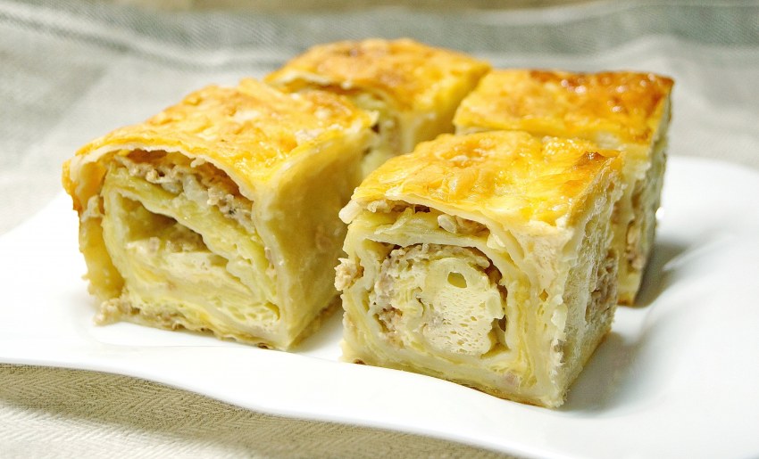 Лаваш с фаршем в духовке