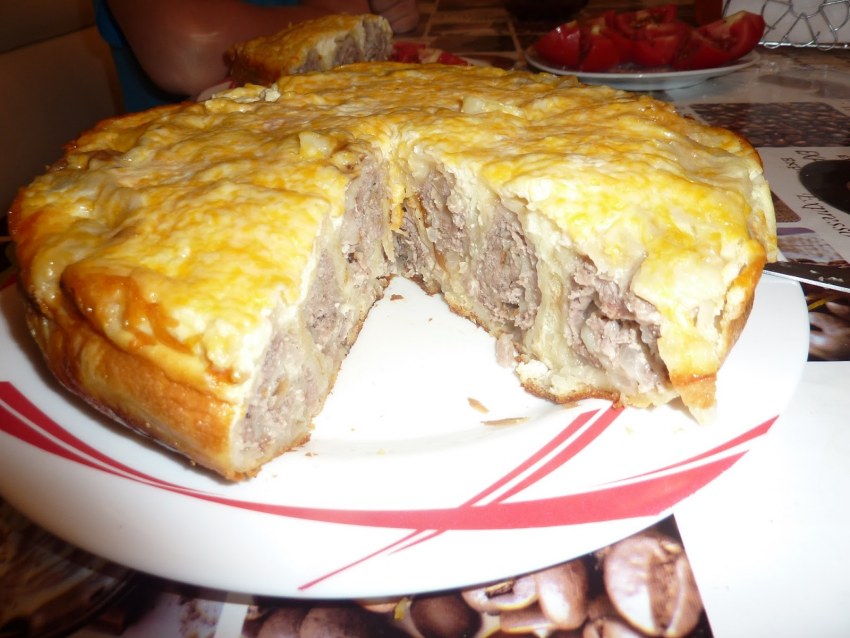 Пирог из лаваша с фаршем