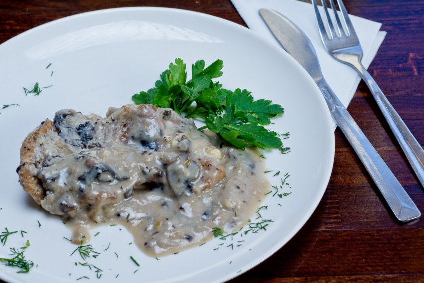 Мясо с грибами