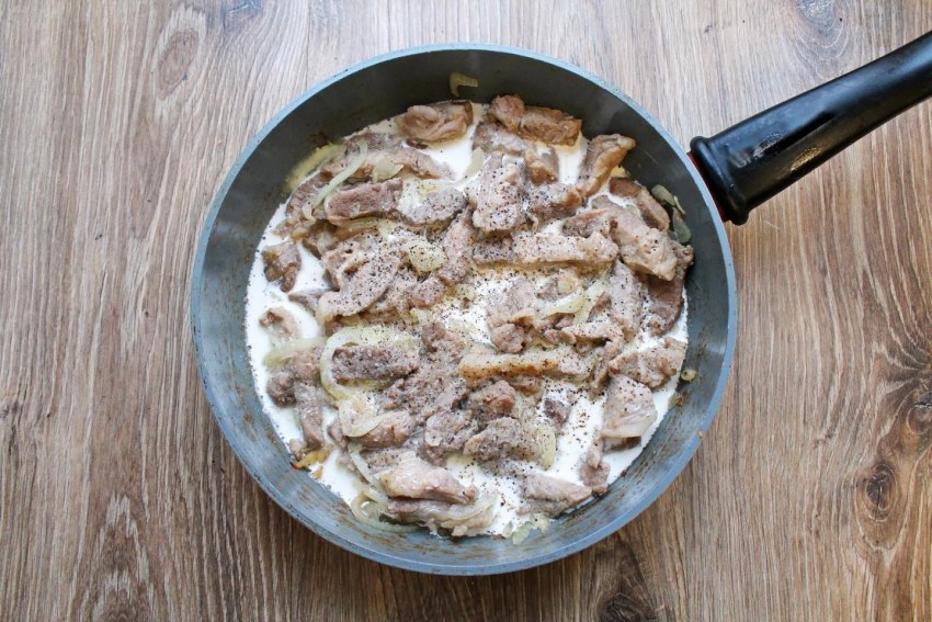 Бефстроганов из говядины с грибами