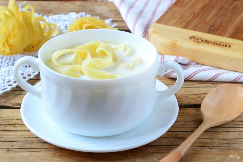 Суп молочный с макаронными