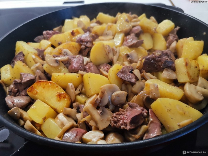 Тушеная картошка с печенью