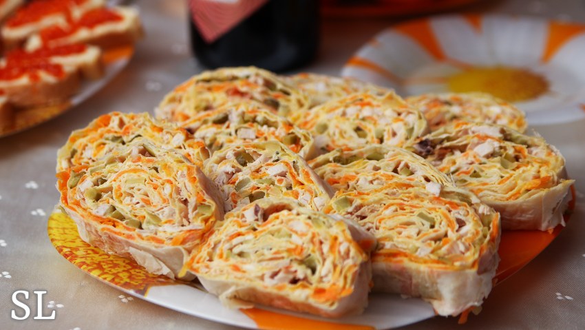 Закуска из лаваша с мимозой