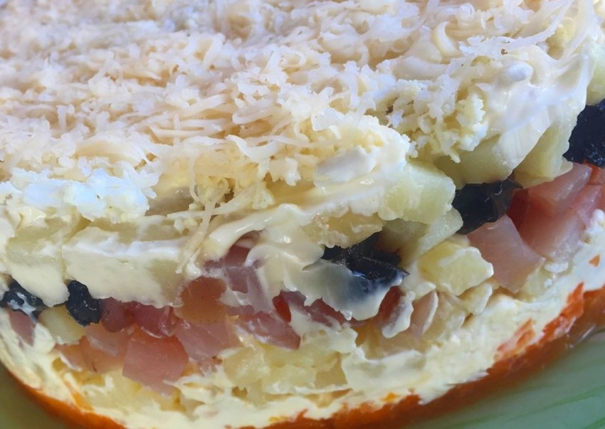 Салат слоями с рыбой