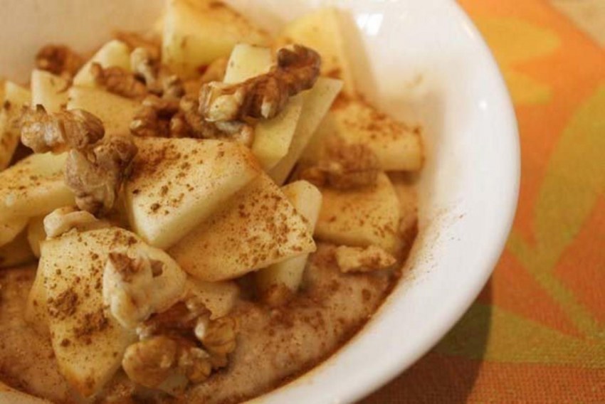 Овес и яблоко