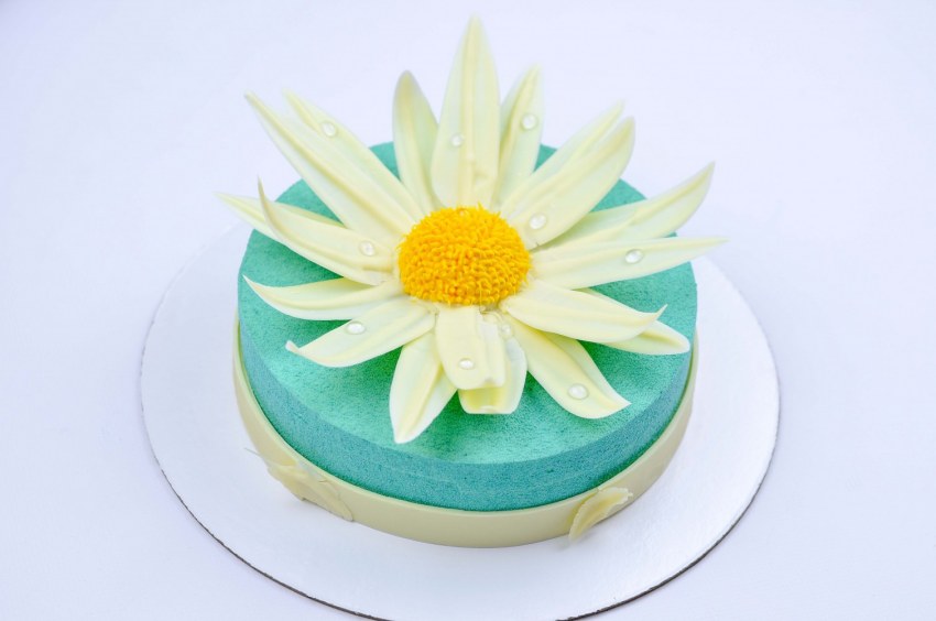 Украшение торта ромашками