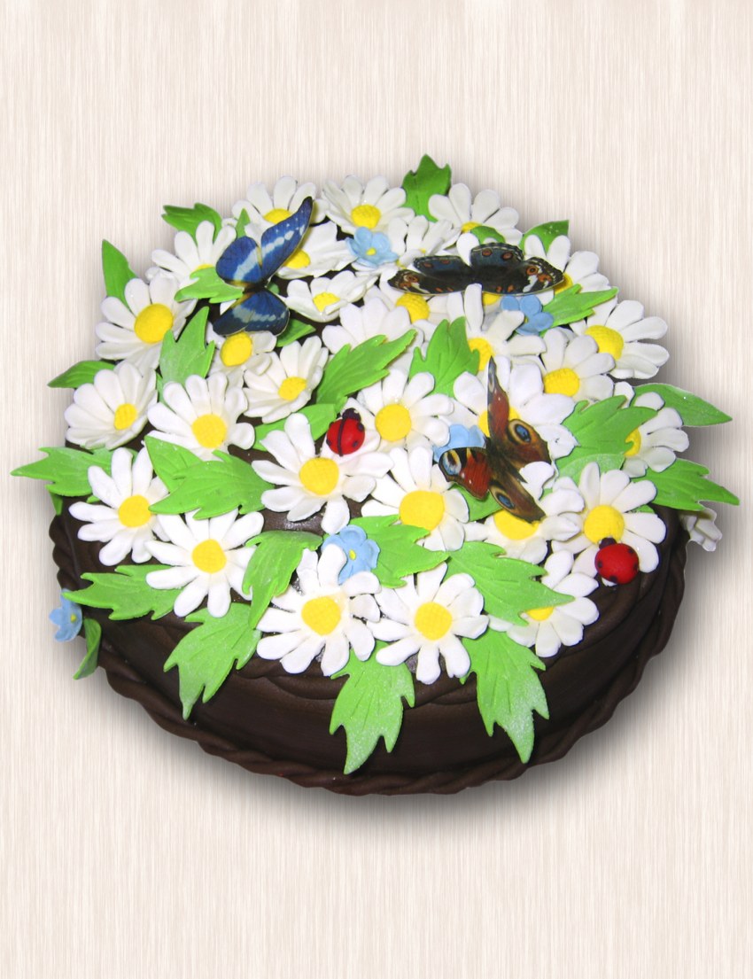 Тортик с ромашками