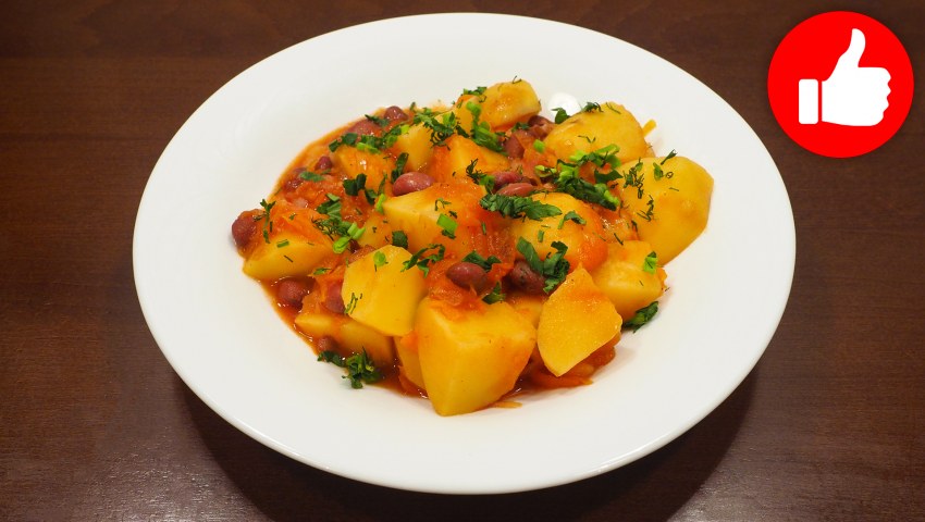 Картошка с мясом и фасолью