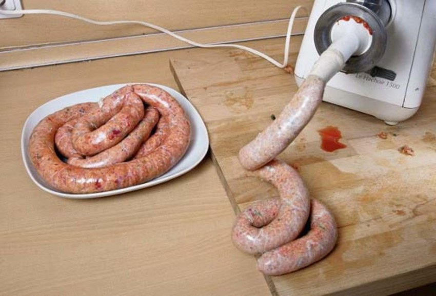 Домашняя колбаса через мясорубку