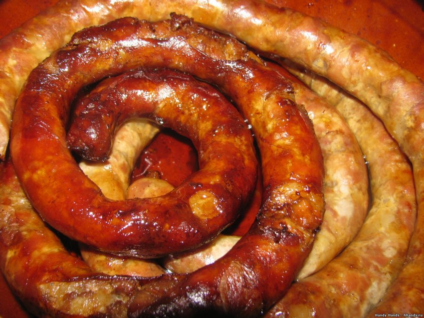Колбаса домашняя самый вкусный в кишке
