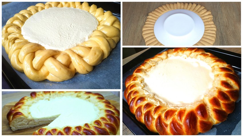 Отрывной пирог с творогом из дрожжевого