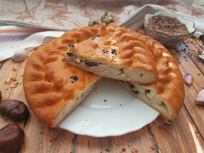 Творожный пирог цветок