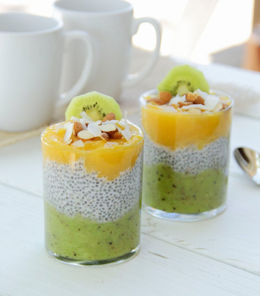 Десерт с манго и семена чиа