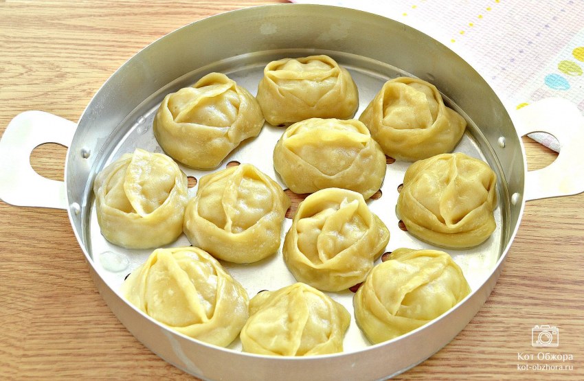 Манты из рубленного теста