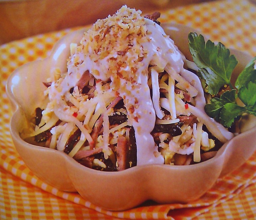 Салат с языком говяжьим