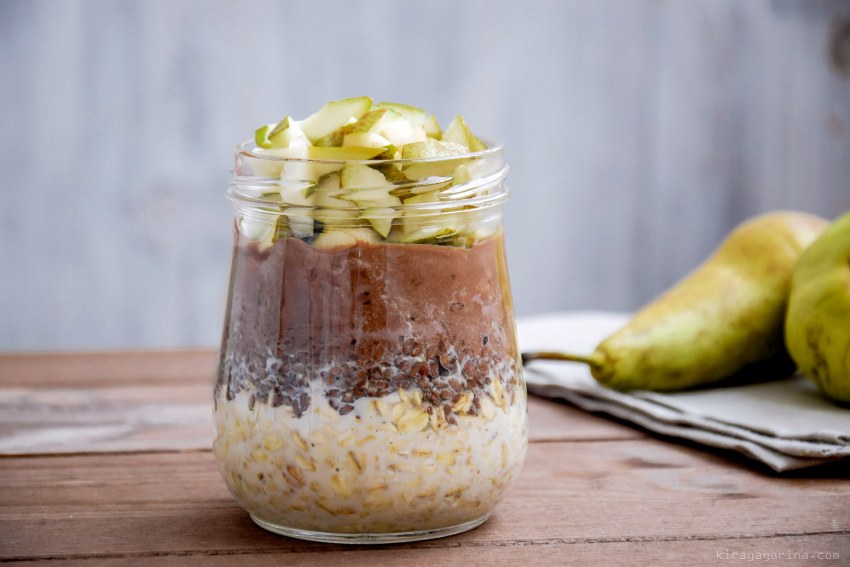 Холодная овсянка с фруктами