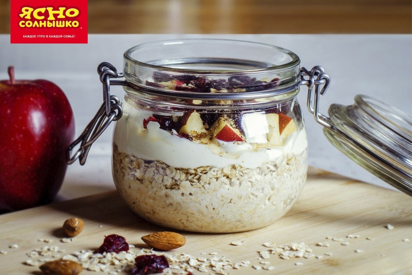 Холодная овсянка с фруктами